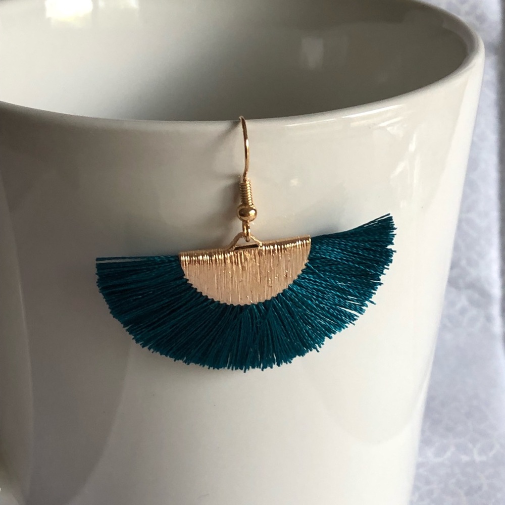 Pair of fan tassel earrings